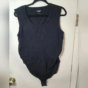 Old Navy Maternity Fitted Side-Shirred Bodysuit Black Size Large